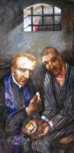 Schilderij van Sieger Köder. Het hoort bij een vleugelaltaar in de kerk van de Duitstalige katholieke parochie te Parijs.